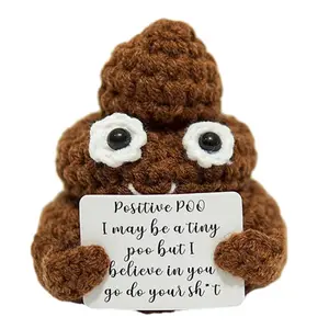 Cute Positive Poo Crochet Doll, Mini Funny Positive Poo Doll, Soft Huggable Cheer Up Gifts for New Year Gift Birthday Gifts Friends Party Decoration, Crochet Figure, Cute Stuffies