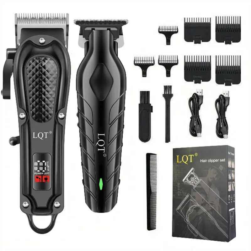 LQT Professional 2-in-1 Cordless Hair Clippers Set, Low Noise Grooming Kit with 300 Mins Runtime, LED Display & 7 Combs for Home Haircuts, Beard Trimming, Low Noise Groomer, Barber Equipment, Trimmers, Hair Styling, Buzzcut Hair Trimmers & Clippers