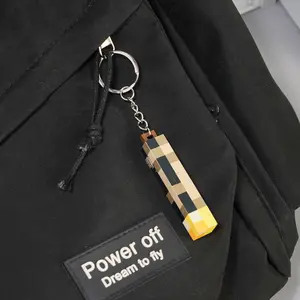 Luminous  Keychain - Classic Torch Design, Fashionable Plastic Pendant For Backpacks & Gifts