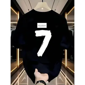 100% Cotton Men'S "Have a Good Day" Graphic Tee - Black Cotton, Oversized Crew Neck Short Sleeve T-Shirt , Casual & Stylish for Everyday Wear, Casual Wear Tee |   Playful Print Tee |   Comfortable Fit Tee