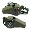 3 in 1 Emergency Survival Whistle, Outdoor Survival Supplies, 2 Counts Portable Whistle with Compass & Thermometer, Outdoor Camping Hiking Referee Whistle, Survival Gear