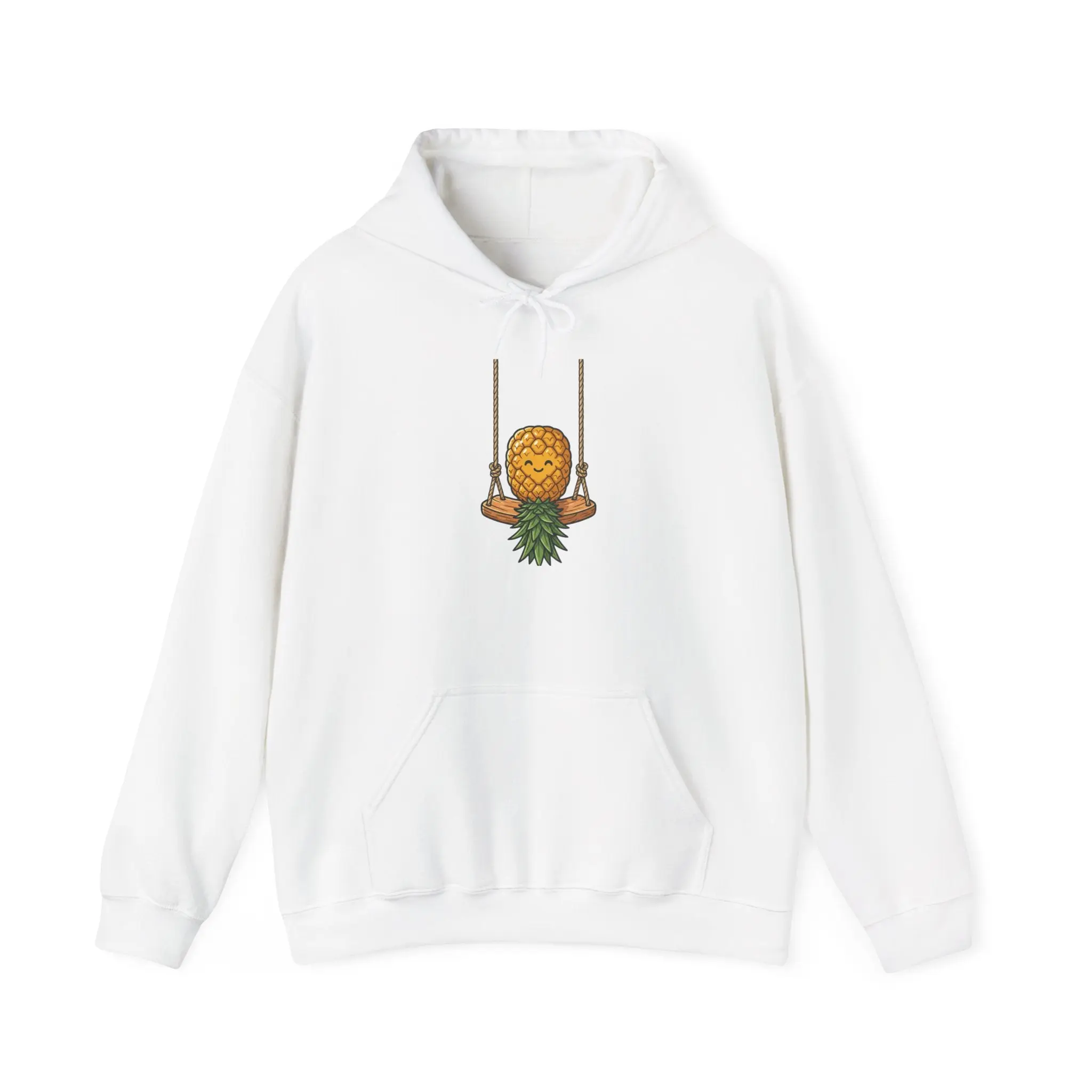 Pineapple on a Swing Hoodie – Cute Tropical Fruit Graphic Sweatshirt