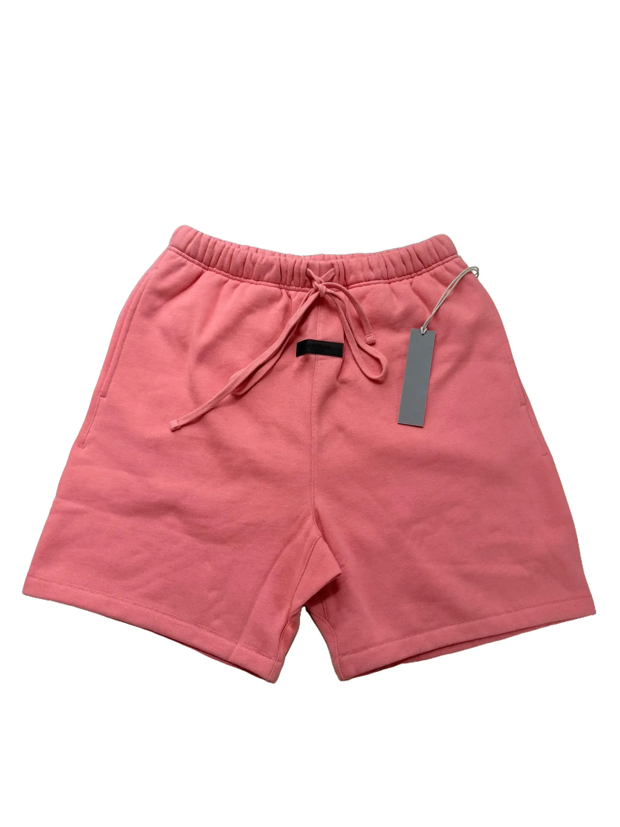TikTok Viral 2022 Men's Coral Pink Oversized Sweat Shorts Streetwear Casual Drawstring Lounge Shorts Relaxed Fit Aesthetic Menswear