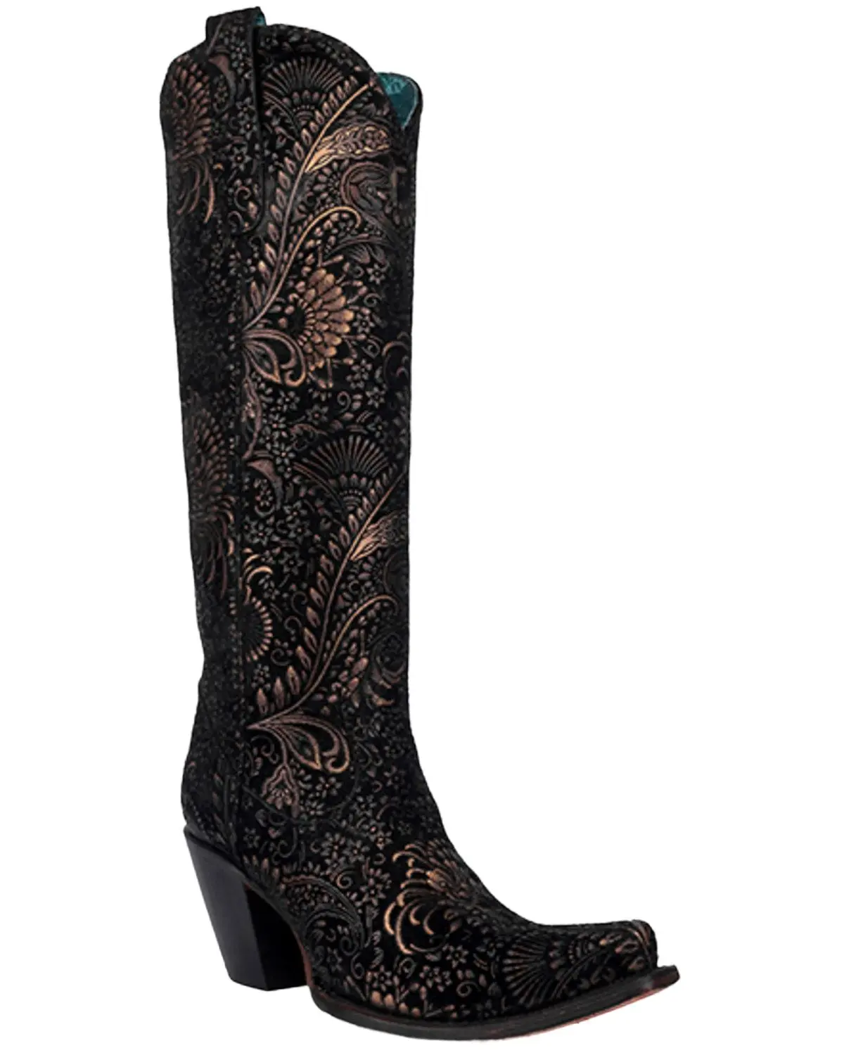 Corral Women's Women'S Floral Tall Western Boot Snip Toe - A4481