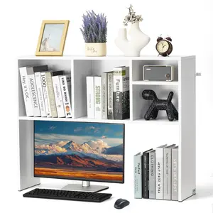 【DealsForYouDays】VEVOR Desktop Bookshelf White Desktop Storage Organizer 1-Tier for Office & Home, Furniture, Organization, Storage Organization, Magazine Rack
