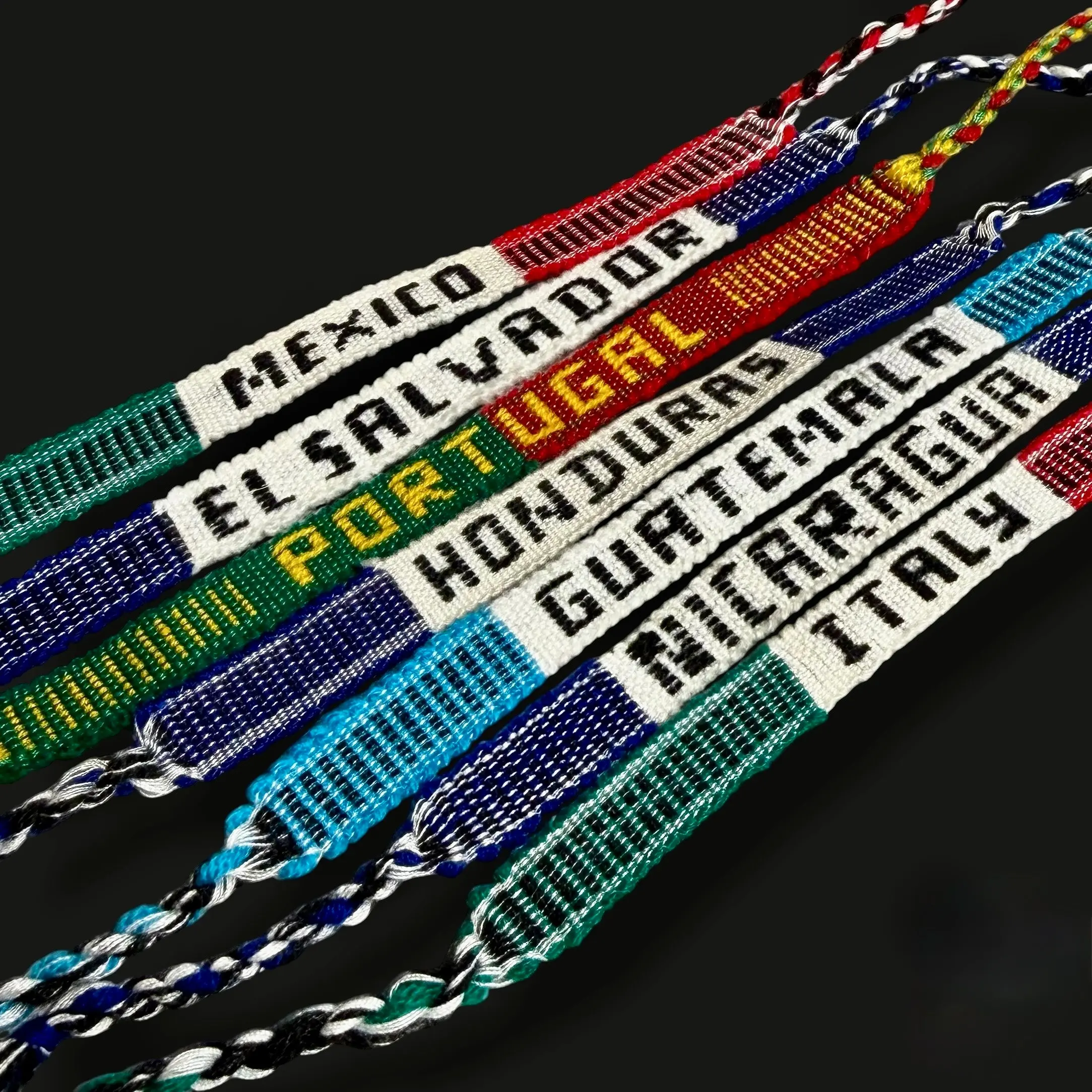 Handmade Country Name Bracelet | Flag Colors | 100% Nylon |Soccer Bracelet