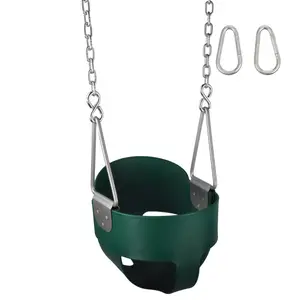 Swing Set Stuff Inc. Highback Full Bucket Swing Seat With Chains And Hooks Green