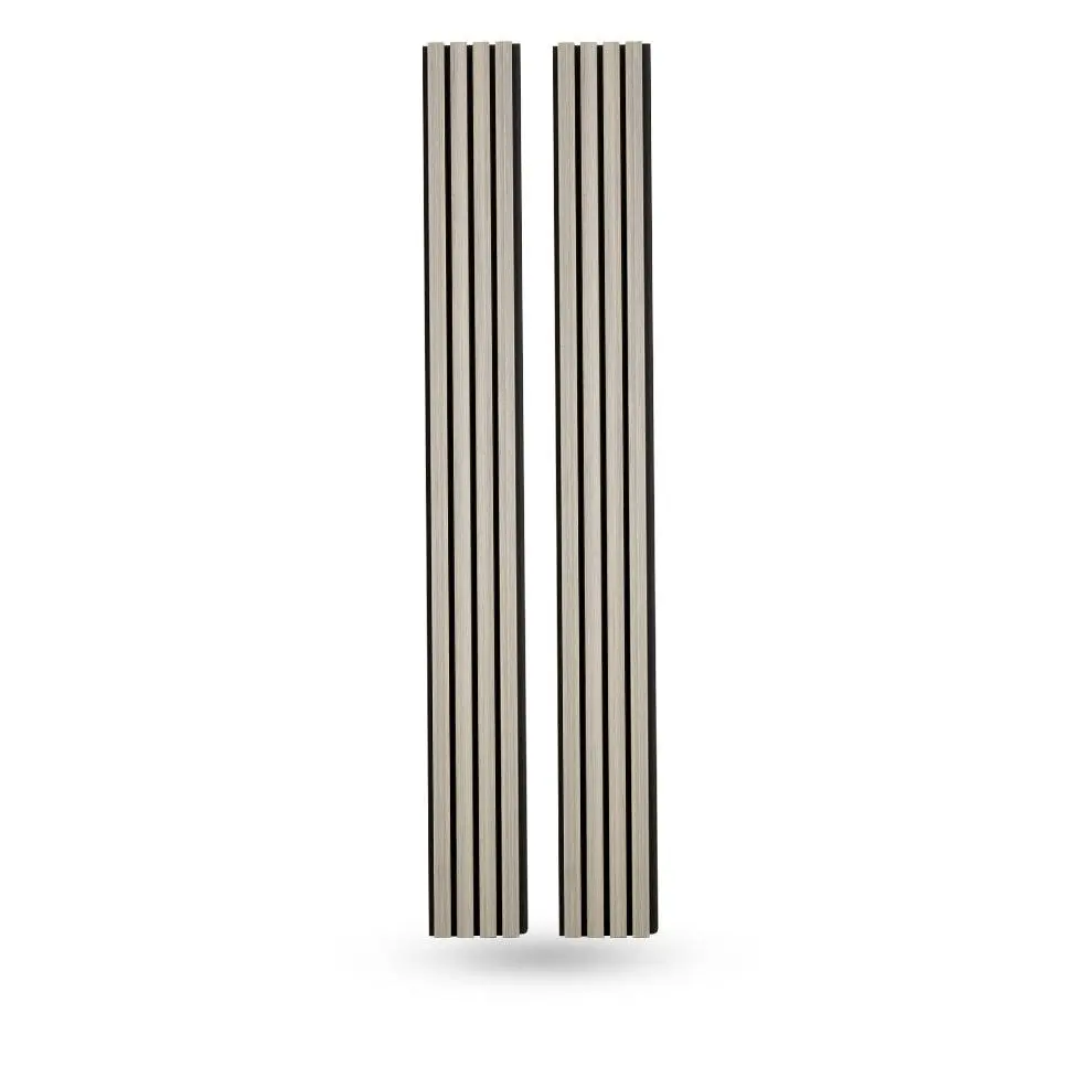 Seaside Oak Exterior Slat Wall Panels with Black Accents Embossed Wood-Effect Composite Siding, Waterproof UV Resistant Durable Decorative Cladding for Outdoor Wall Decor & Modern Exterior Design