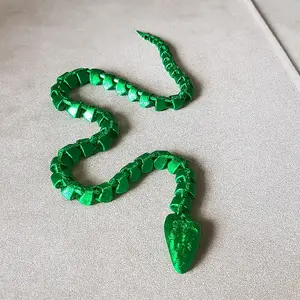 TechnicaL50 Articulated Fidget Snake Toy - Flexible 3D Printed Snake with Big Head for Stress Relief & Fun Tactile Experience