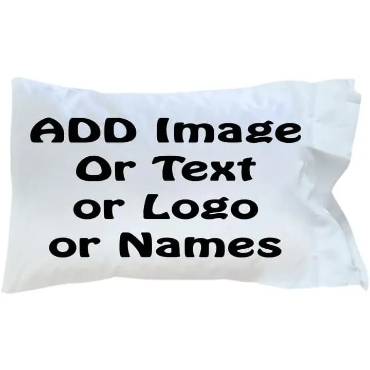 Customize Pillowcase, Create Your Own Name or Photo Pillow case, Custom Text and Photo Pillowcases, Personalized with Your Name, Custom Gift Idea, Birthday Christmas Basket Gift idea, Wrinkle Resistant, 12X20 Inches