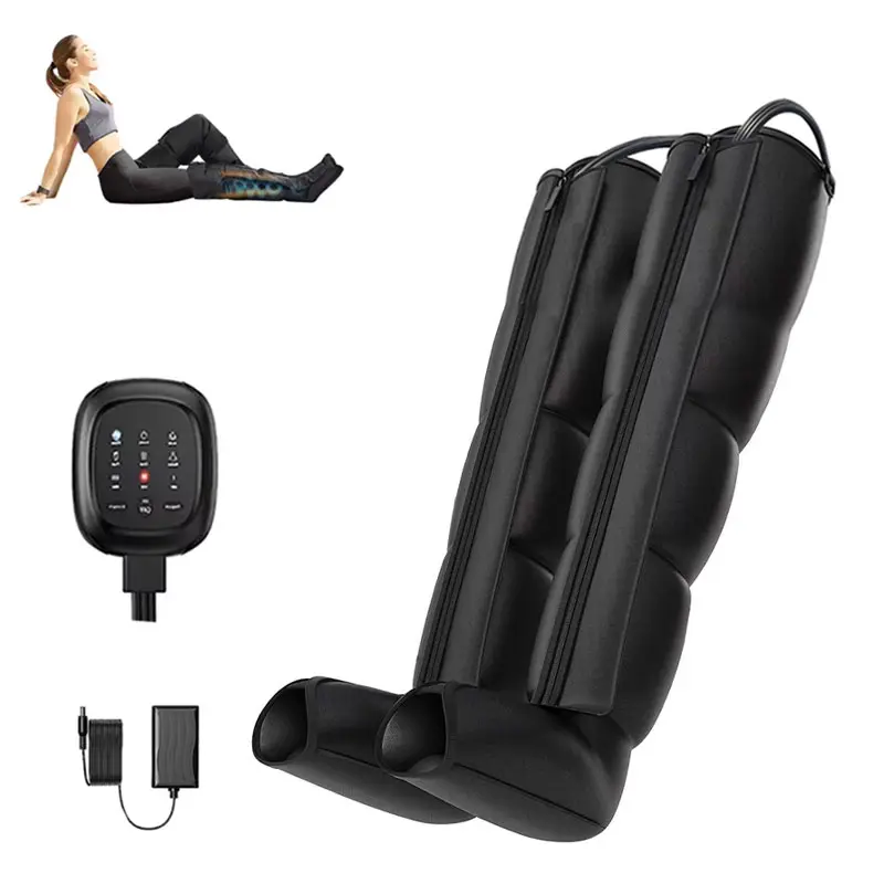 Adjustable Handheld Leg Air Compression Foot and Calf Massager Helpful for Relaxation Sequential Compression Device Massage Boots for Circulation, Edema