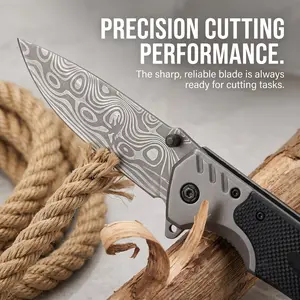 UFMUFM Stainless Steel Portable Folding Outdoor EDC Multipurpose Knife - Kitchen Accessory, Emergency Tool for Home Use