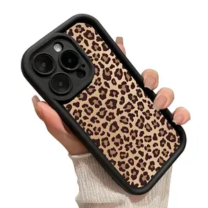 Leopard Print Phone Case for iPhone17 Pro Max, Air 16 15 14 Pro Max 13 12 11 XR XS Plus Shockproof Drop Protection Rugged Durable Silicone Cover