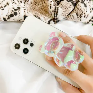 1pc Diy Bear Finger Grip Tok Cell Phone Holder Foldable Expanding Phone Stand Mobile Accessories For Phone Finger Bracket