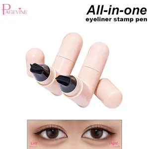 All-in-one Eyeliner Stamp Pen One-piece Molding Cat-eye Maker for Beginners Smudge-proof Ultra-thin Tip Quick-drying Long-lasting Pigment Waterproof Eye Makeup Tool for Daily Work