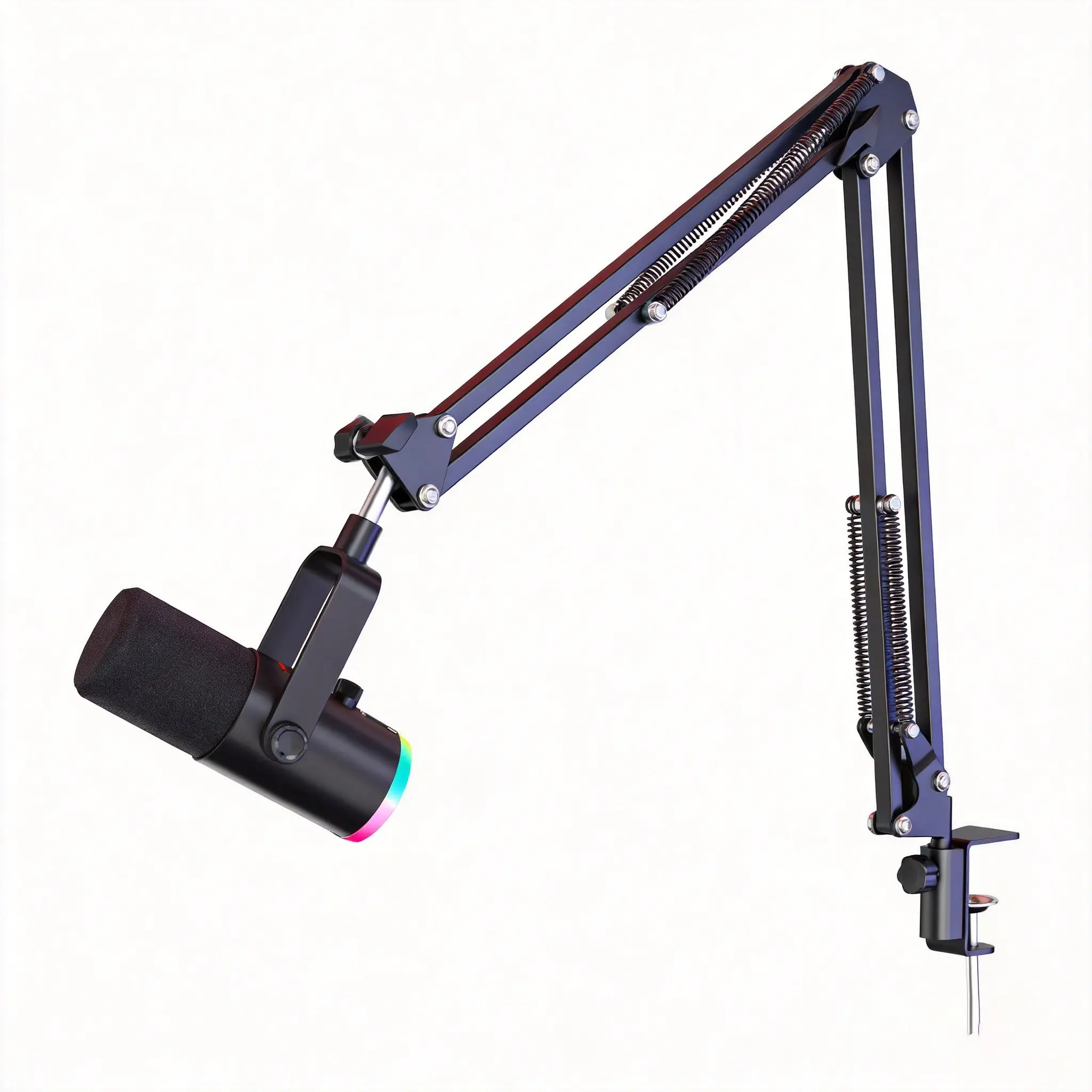 Game microphone kit, XLR/USB dynamic PC microphone with boom arm for podcast recording, RGB streaming microphone kit, click mute, mixing control, headphone jack, Recording Set, Wired Recording, Recording Studio Equipment