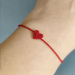 2Pcs Adjustable Heart-Shaped Woven Bracelet - Friendship Accessory, Trendy Jewelry, Suitable For Men And Women, Ideal For Birthday, Wedding And Party Occasions, Wedding Anniversary, Couples Bracelet