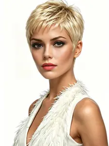 8 Inch Pixie Cut Wig for Women, 100% Real Human Hair Short Pixie Hair, Breathable Comfort Base, Natural Look Easy Daily Styling