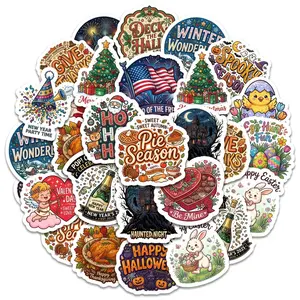 Stickers Pack 18 Pieces Holiday Stickers for Festive Decorations and Gifts