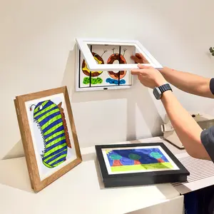Art Frame, Replaceable Front Opening Art Frame, Art Display Storage Frame for Wall, Home Decor Supplies for Living Room Bedroom, Photo, Picture Frame