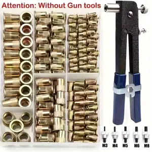 102pcs Professional Color Steel Rivet and Nut Tool Set, Hand Tools, Durable Manual Tools for DIY Projects, Reliable Performance, Versatile Use