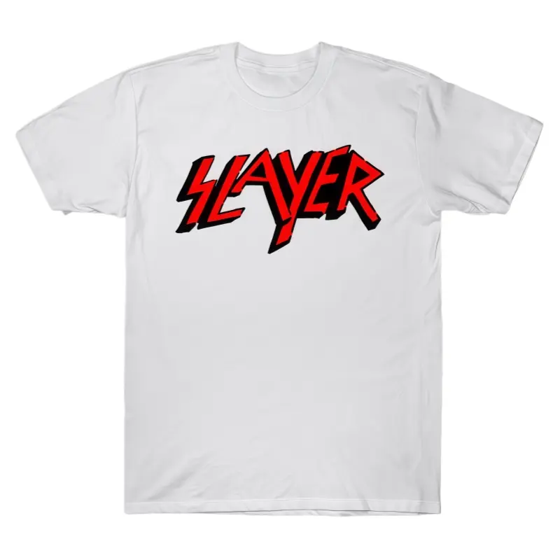 Vinyl Slayer – Graffiti Red Thrash Logo on White Background Tee Graphic T-Shirt Streetwear Holiday Wear y2k cotton fashion Streetwear Lover Gift Top Trending
