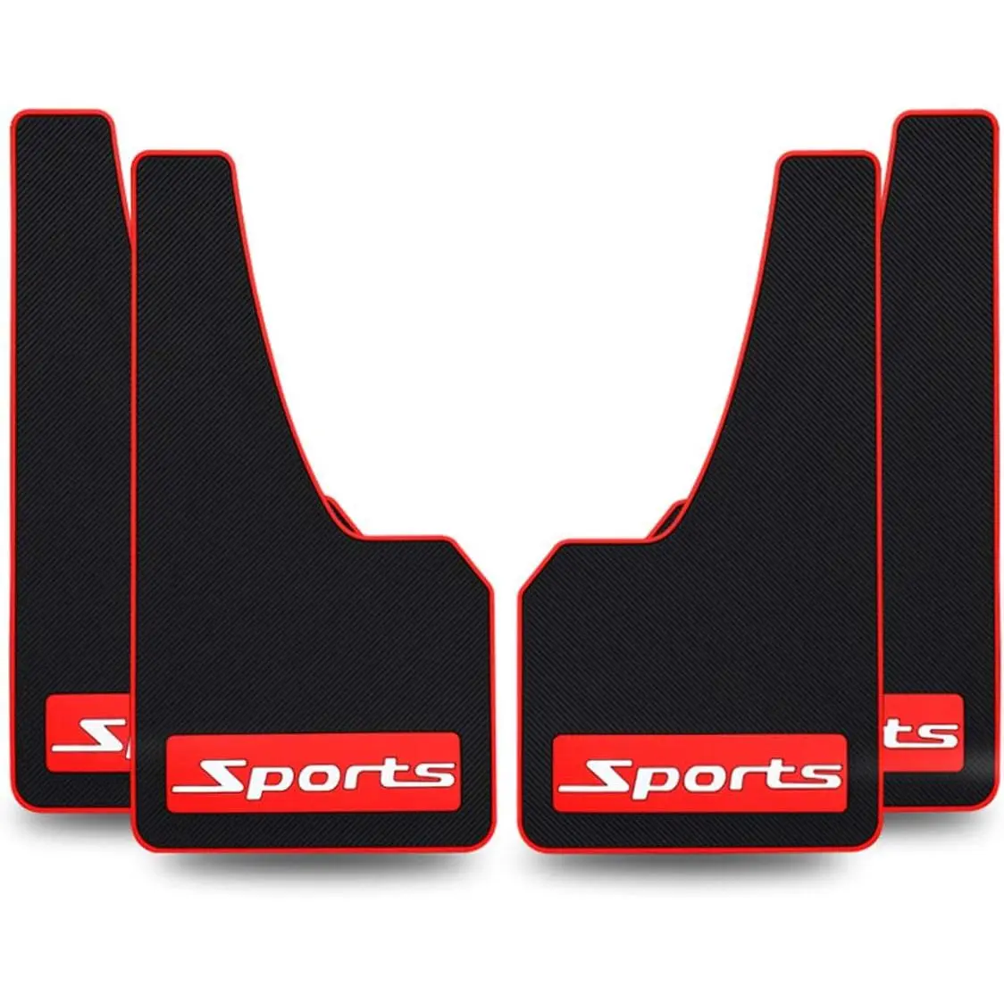 4-Count Soft Rubber Mud Flaps, Universal Fit Car Exterior Accessories, 43.5cm×23cm×0.5cm Vehicle Splash Guards Protector, Black Automotive Accessory