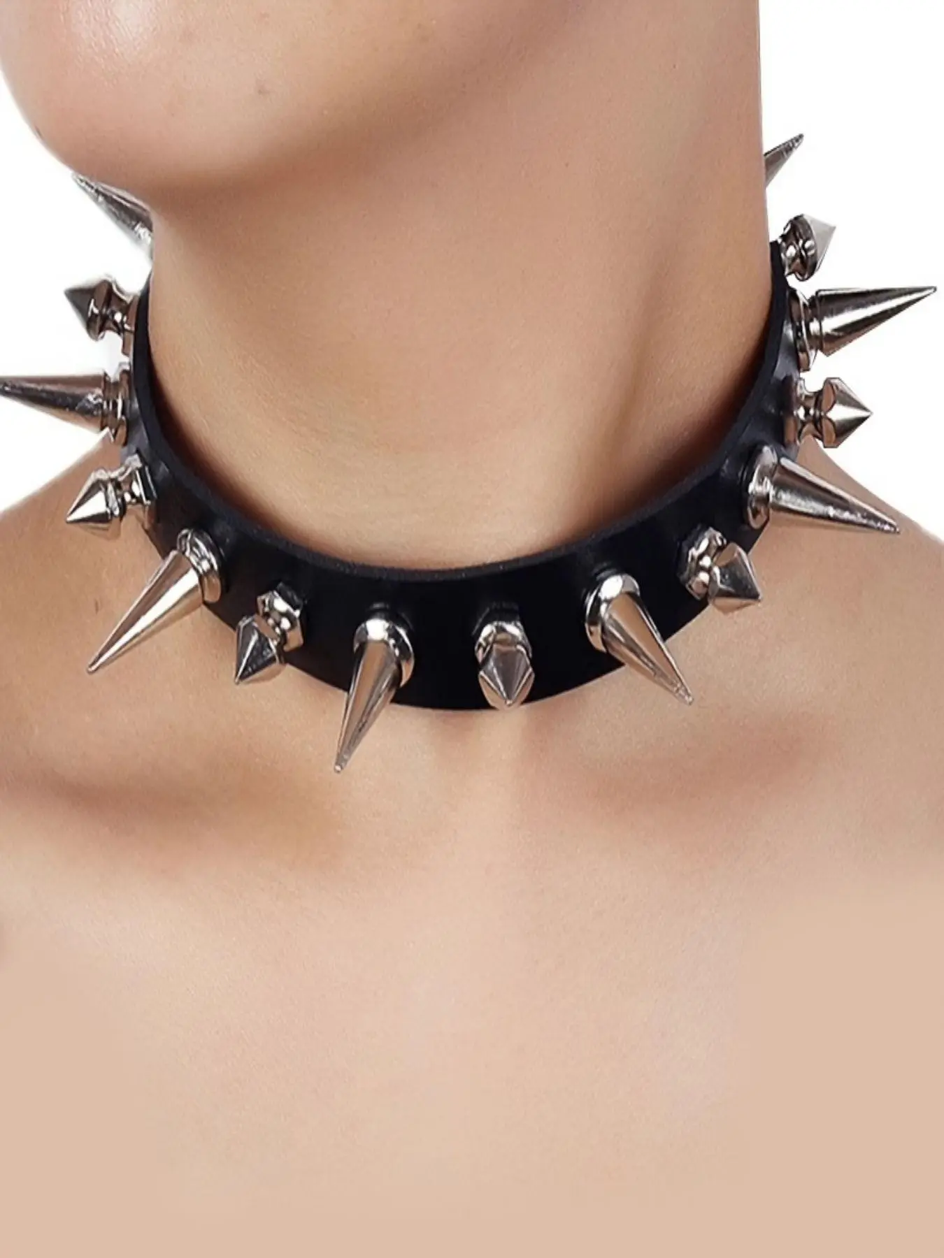 Punk Style Studded Decor Choker, Fashion Costume Jewelry Necklace, Adjustable Strap Design Choker for Party & Daily Wear, Daily Clothing Decor, Trendy All-match & Exquisite Jewelry for Birthday Gift