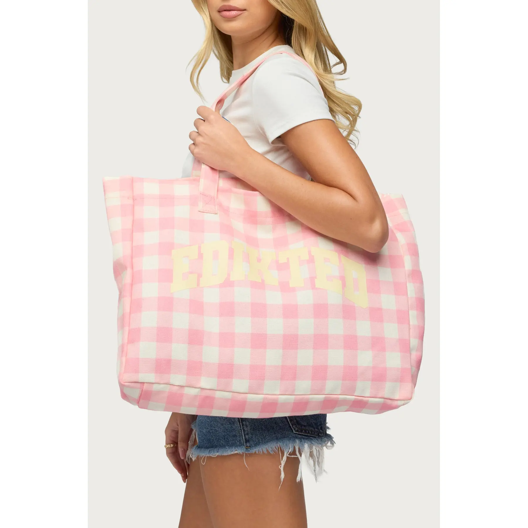 Edikted Gingham Tote Bag