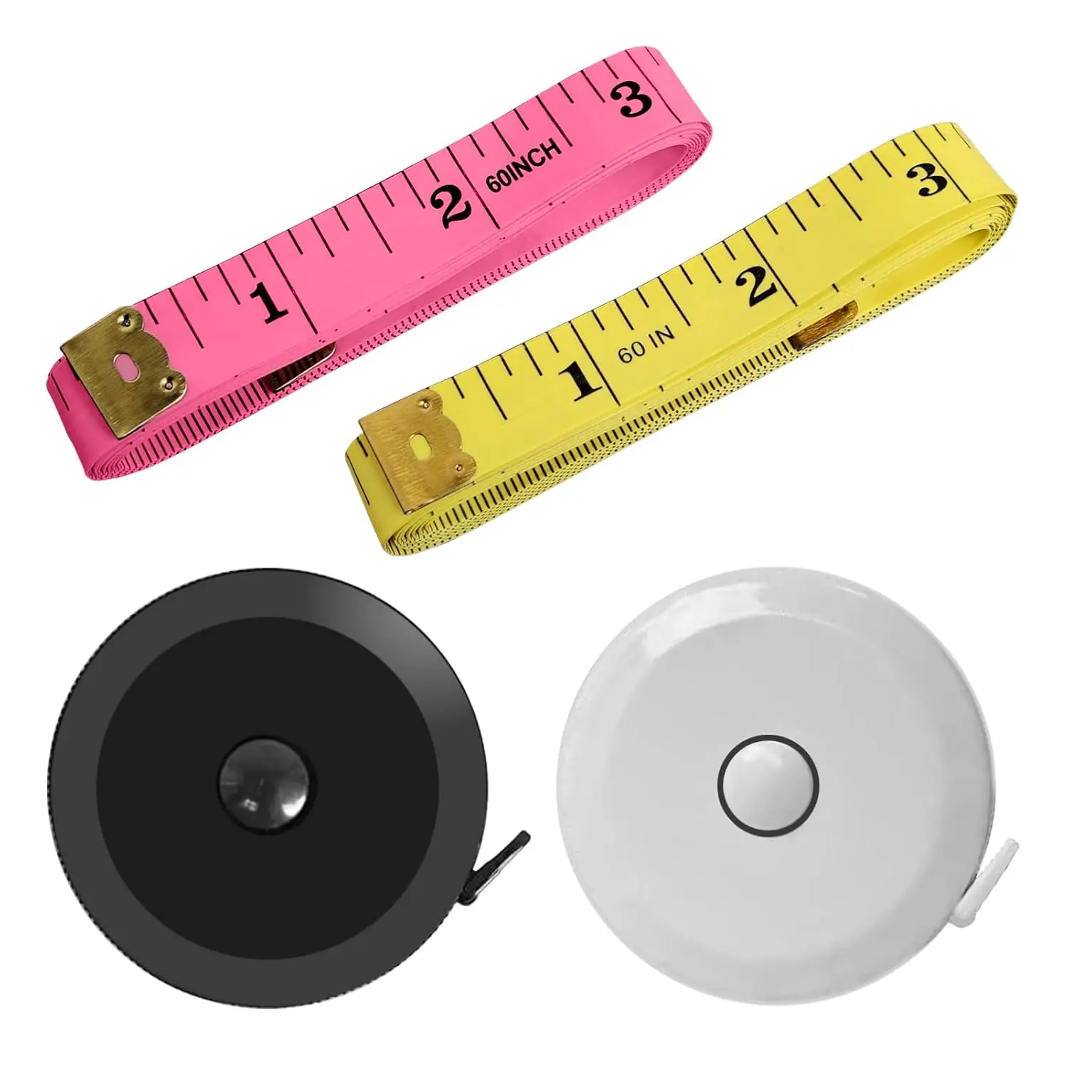 4 Pack Tape Measure Retractable Measuring for  Fabric Sewing Tailor Cloth Knitting Craft Measurements, 60-Inch Soft Measuring Tape Double Scales Rulers for  Weight