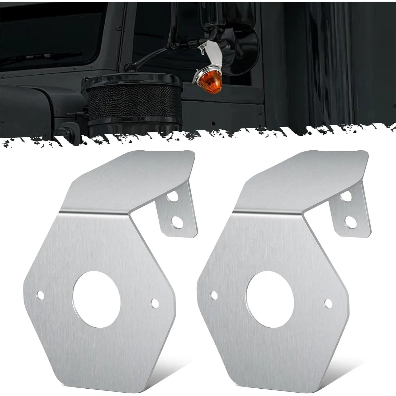 2Pcs Watermelon Light Brackets, Stainless Steel Watermelon Mirror Turn Signal Angled Bracket Holder, Light Not Included