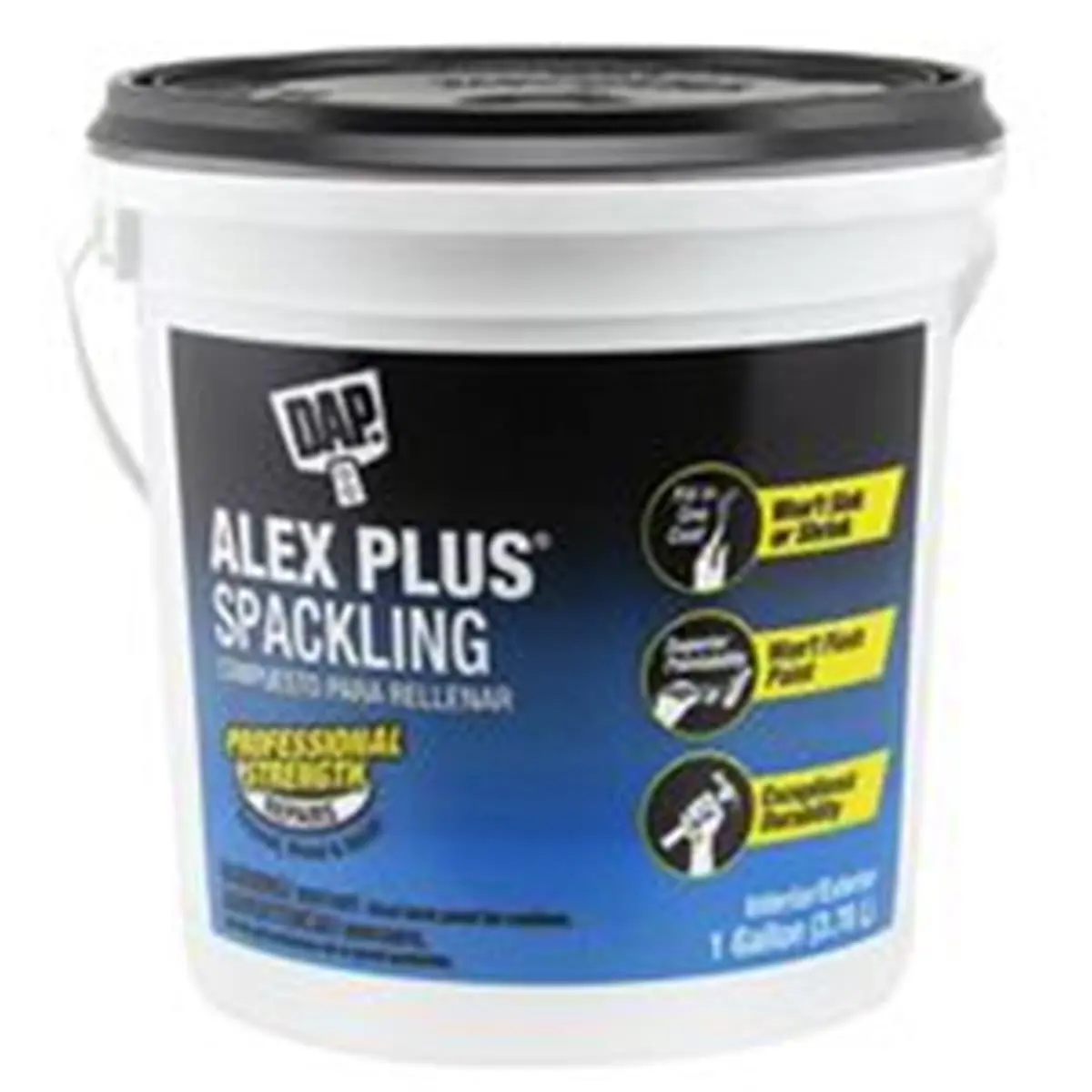 DAP 3851821 Low Odor Flexible Spackling Tub, 1 gal, Fast-Spreading (Spreads Easily), Fast Flexible Repairs, Paintable, Drywall Hole Fixer, Prevents Recurring Cracks, No Sinking/Shrinking (Tools & Hardware Adhesives Tapes & Sealers)