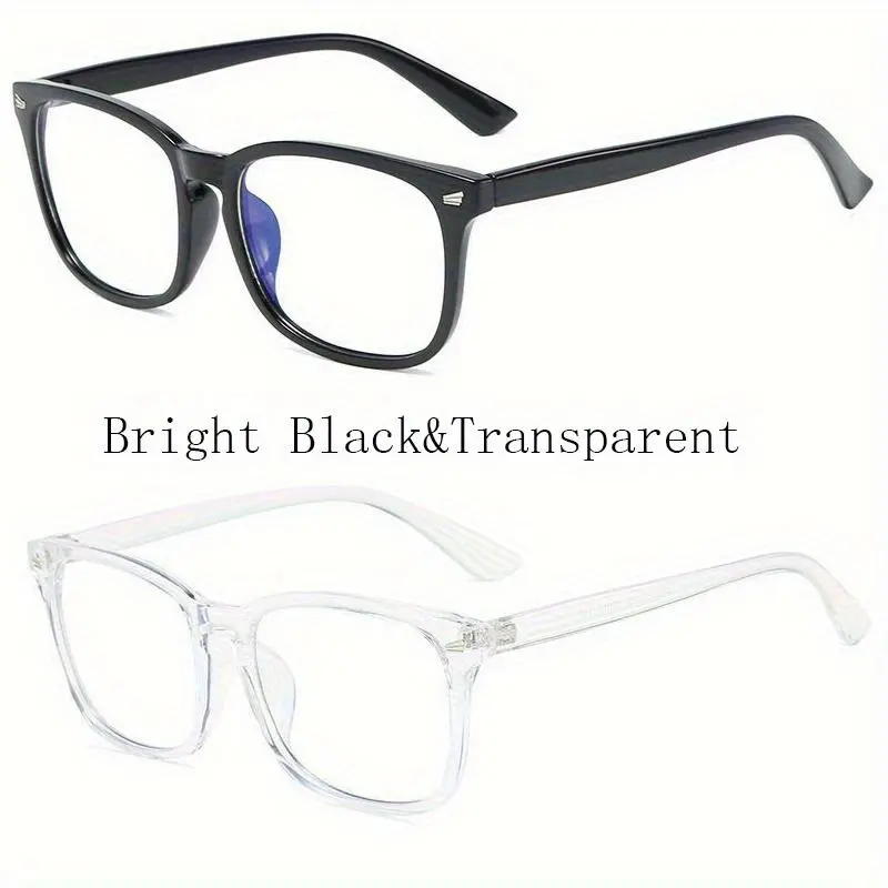 2-Pack Classic Fashion Glasses Rising 2025 Retro Eyewear Minimalist Full-Frame Unisex Design Stylish Daily Accessory Trendy Non-prescription Set Perfect for Casual Outings Office Commute Stylish Dates Weekend Hangouts