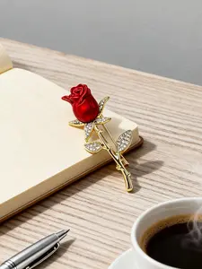 Elegant Rose Flower Brooch Pin, Simple and Stylish Accessory for Men and Women, Unisex Clothing Decoration