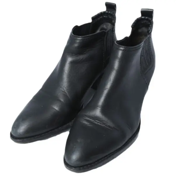 Pre-owned Alexander Wang Calfskin Small Leather Goods Metal Heel Side Gore Leather Booties