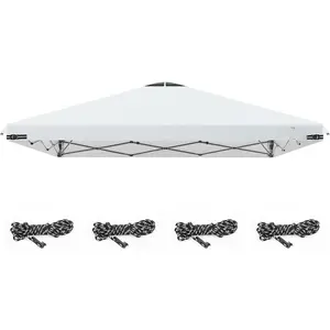 10x10ft Replacement Canopy Top with Air Vent,  & UV Protection Canopy Tent Top Cover for Straight  Canopy Frame - for Outdoor, Patio, Event, Trade Show (White, 10x10ft)