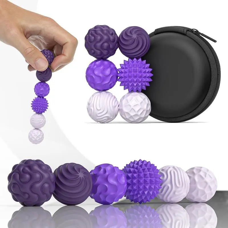 Silicone Magnetic Fidget Ball Set, 6pcs/set Fidget Relaxation Toys with Elastic Texture & Assorted Colors, Stress Relief Toys for Adults & Teens, Sensory Bundle, Stress Relief Fidgeting, Stress Relief Gadgets, Stress Relief Tools, Sensory Stress Reliever
