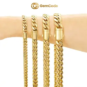 14k Real Gold-Plated Cuban Link tech Chain Necklace Jewelry for Men Women, Gift for Fashion Lovers,Couples' style Miami hip-hop style craftsmanship and  Classic Timeless,Colorfast Stainless Steel AntRust AntiFriction WaterProof FadeProof! Hypoallergenic