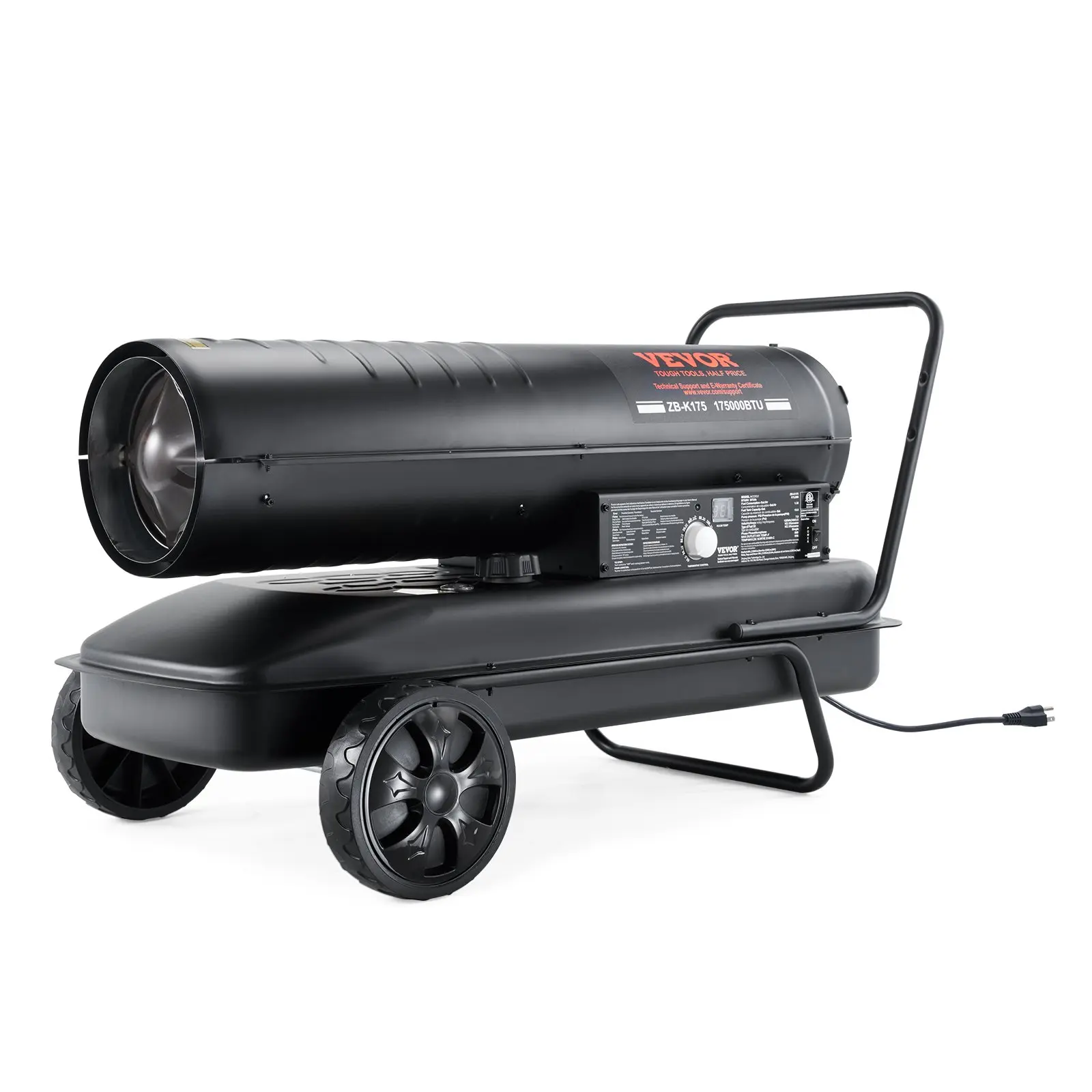 VEVOR  Kerosene Forced Air Heater, 175000 BTU Portable Air Space Heater with Thermostat, 13.2 Gallon Tank Energy-Efficient Heavy Duty Heater, for Indoor Outdoor Use Workshop Industry