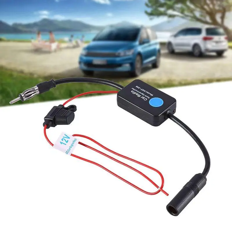 Auto Car Radio FM Antenna Signal Booster Amplifier ANT-208 Enhancer Device Android Player Antenna Signal Booster 12V FM/AM Car A