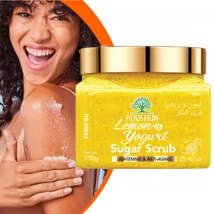 ROUSHUN lemon sugar scrub Large capacity family pack body scrub gently and deeply cleanses the skin Brightening Scrub