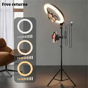 12 Inch Ring Light Kit with Adjustable 160cm Stand and Phone Holder, USB Powered Dimmable Light for Beauty Makeup, Nail Art, Craft Projects, Photography, Video Recording, Daily Content Creation, Gift for Father's Day