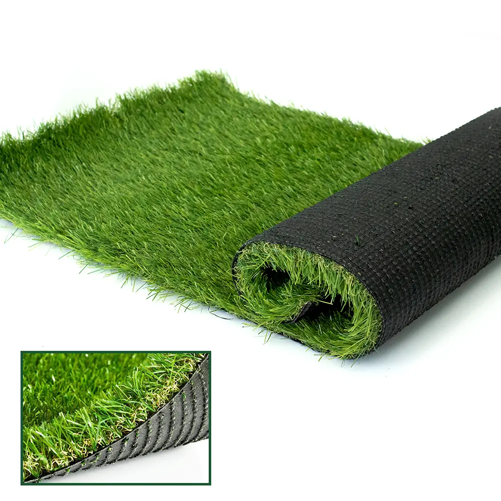 1.38 in Rubber-Backed Deluxe Artificial Grass Mat - Decorative Room Decor, Home Improvement, No-Maintenance Synthetic Lawn Rug for Indoor & Outdoor Garden Landscape