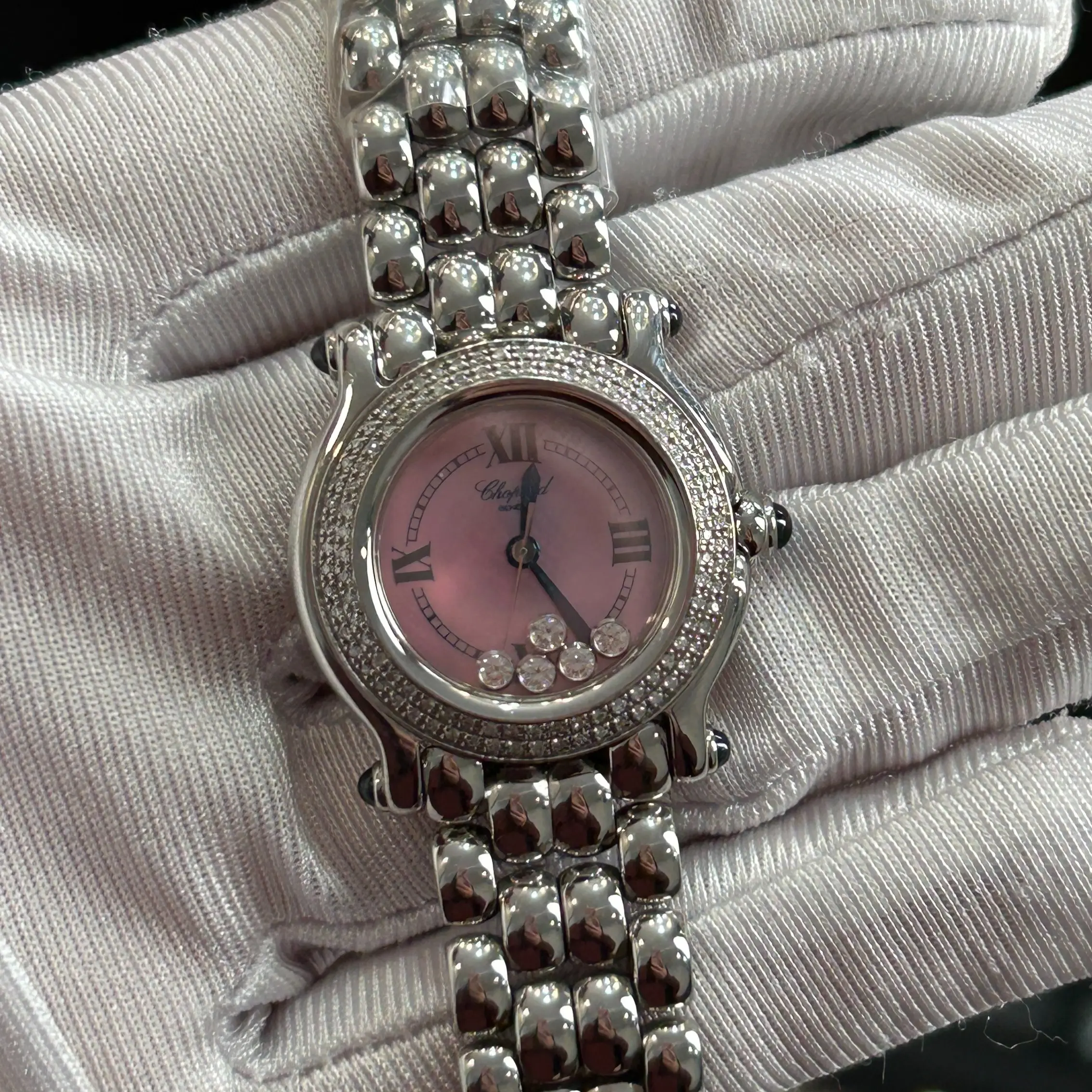 Chopard Happy Sport Round 26mm Stainless Steel - Custom Full Diamond Case & Bracelet WHP040065