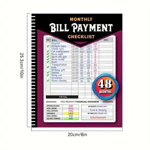 Bill Payment Tracker - Paperback 960 Records for 4 Years, Bank Account Tracking, Debt Payoff Planning & Expense Tracking - Durable Bound Notebook for Monthly Financial Overview & Budgeting daily planner,Teacher appreciation gifts,Graduation gifts