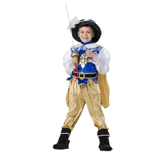 Kids Musketeer Costume Dress |  Royal Blue 6-Piece Outfit with Hat, Cape & Boot Covers - Boys Costume For Halloween, Role Play , Pretend Play Fun, Theme Party & Cosplay Costume Party
