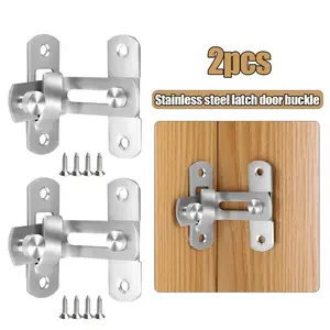 90 Degree Stainless Steel Bolt Latch, Stainless Steel Locks, Silver Color, Ideal for Barns, Gardens, Bathrooms, Outdoor Use, Garages, Windows, Sliding Doors