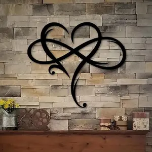 Infinity Heart Shaped Wall Decor, 1 Count Unique Metal Art Wall Decor, Wall Hanging Decor for Living Room Bedroom, Modern Home Decor, Art Wall Decoration