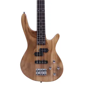 Right Hand IB Bass Guitar - Burlywood Color, Basswood Body, Exquisite Design, Includes Power Line and Wrench Tool