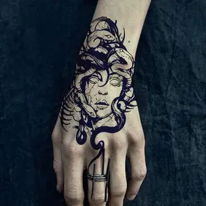 1pcs Medusa Herbal Juice Tattoo Sticker Sexy Hot Girl Temporary Tattoo Arm Waterproof Durable Fake Tattoo Sticker Tattoos for Men and Women Party Gift Y2K